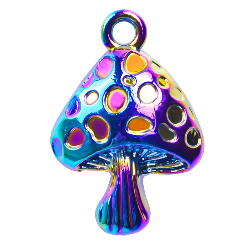 

WZNB 8Pcs Fashion Alloy Charms Colorful Mushroom Pendant For Jewelry Making DIY Earrings Necklaces Craft Accessories Wholesale