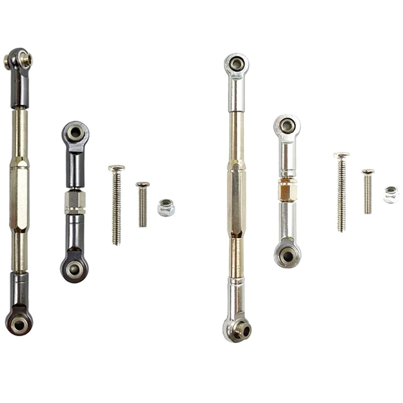 

2 комплекта рулевой тяги, усовершенствованные детали для WPL C14 C24 C24-1 C34 1/16, Аксессуары для автомобилей на радиоуправлении, титан и серебро