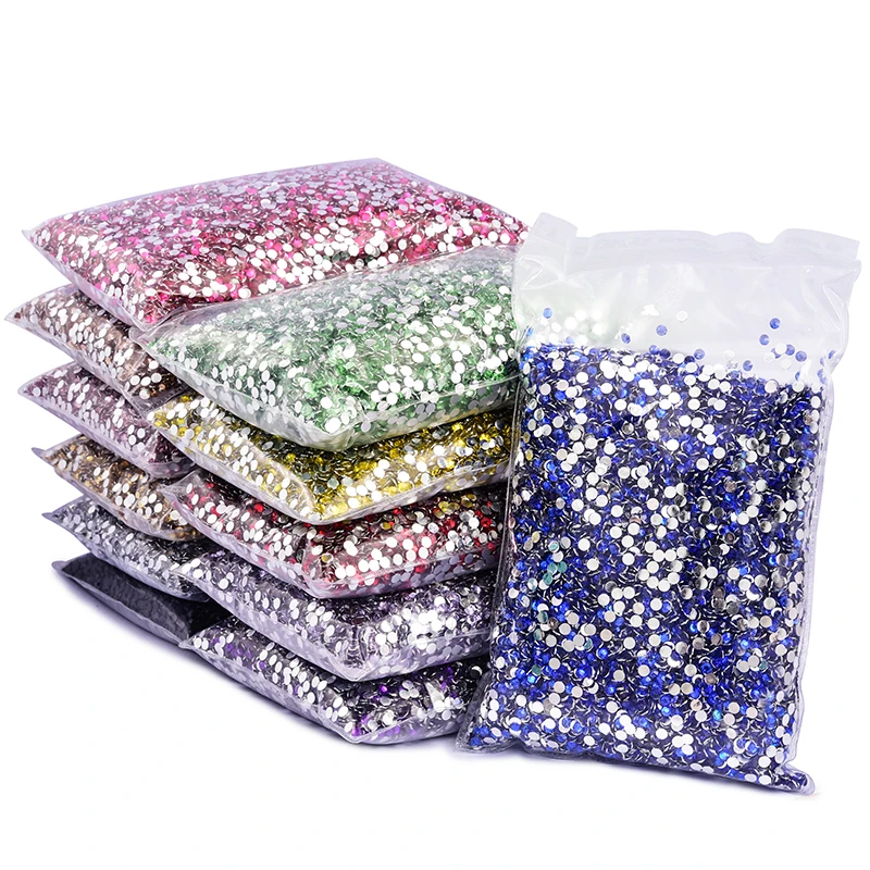 

Wholesale Flatback стразы Silver bottom Resin Non hotfix Rhinestones in Bulk Package Plastic Nail Art Strass G50