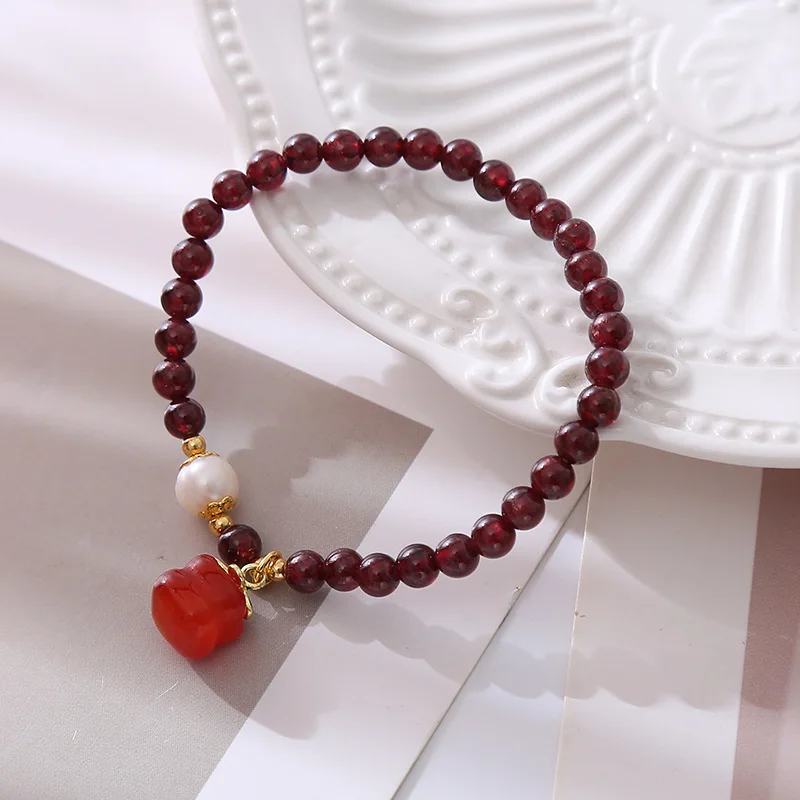 Горячая Распродажа натуральный гранат Пресноводный Жемчуг и агат 14K золото