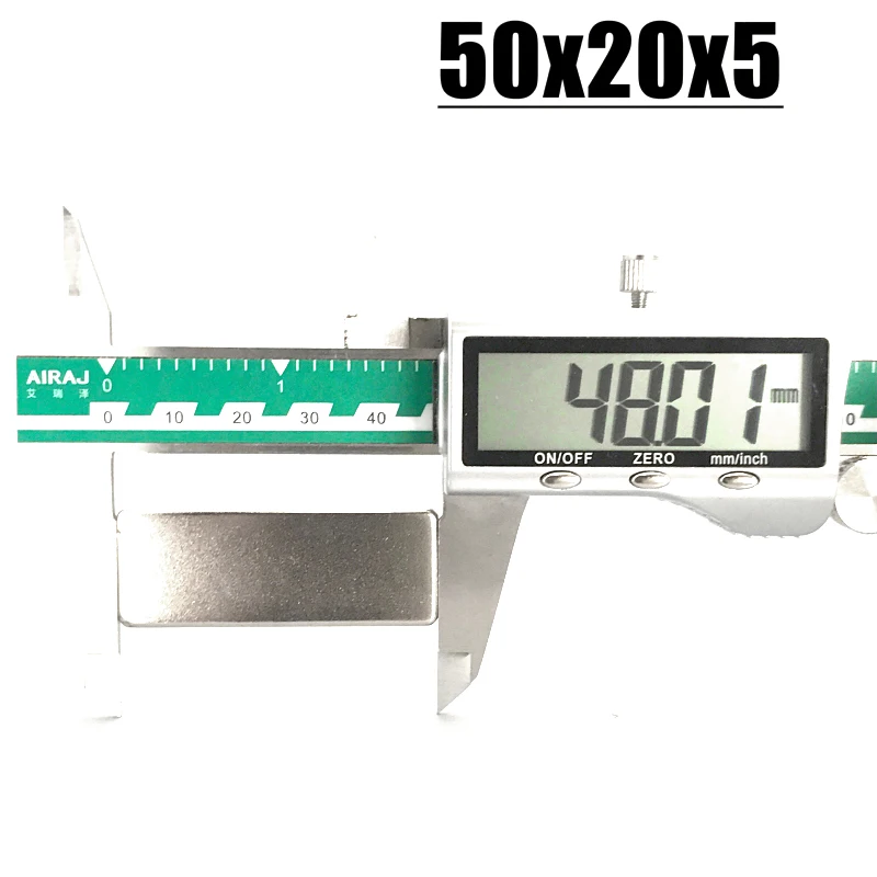 1/2/5/10 шт. 50x20x5 неодимовый магнит 50 мм x 20 5 N35 NdFeB Блок сверхмощный постоянный Imanes 50*20*5