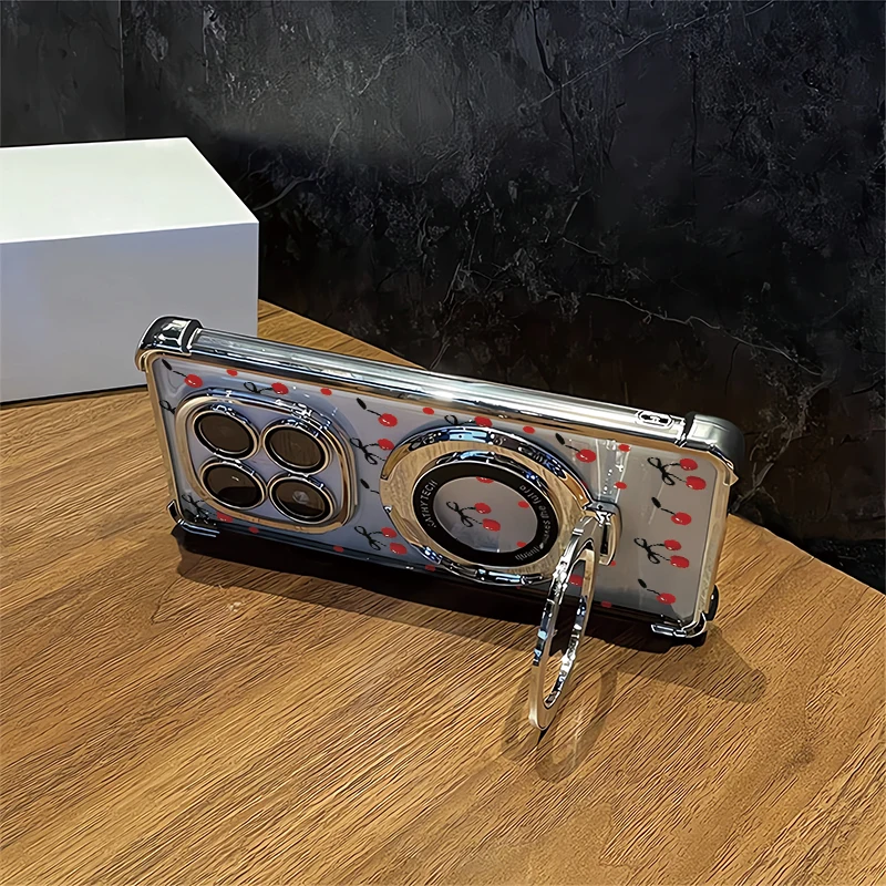 Фото Противоударный чехол для телефона OPPO Realme Note 80 V25 Q5 Narzo 50 50A 50i Prime N53 N55 с бантом и вишнёвым принтом, мягкий чехол с подставкой №2