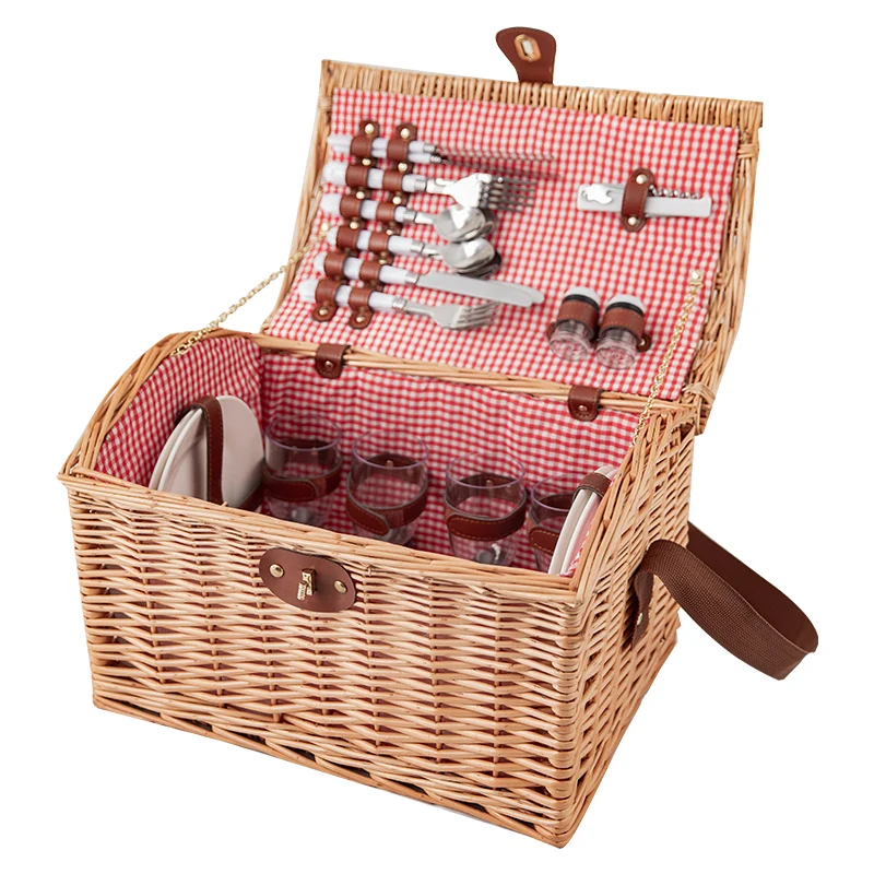 Мебель для дома Yiran корзина пикника из ивы уличная хранения с крышкой