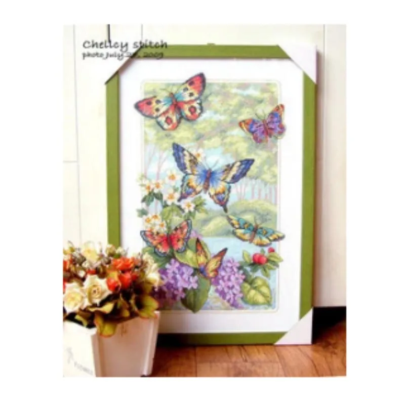 

MM cross stitch kits Lovely Counted Cross Stitch Kit Butterfly Forest Butterflies and Flower dim 35223