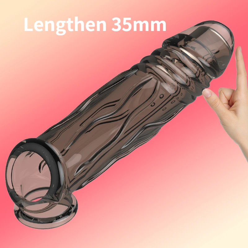 Sexy Toys Penis Ring Penise Enlargement Sleeve for Penis Condoms for Men Reusable Condom Cock Sleeve Extender Ejaculation Delay