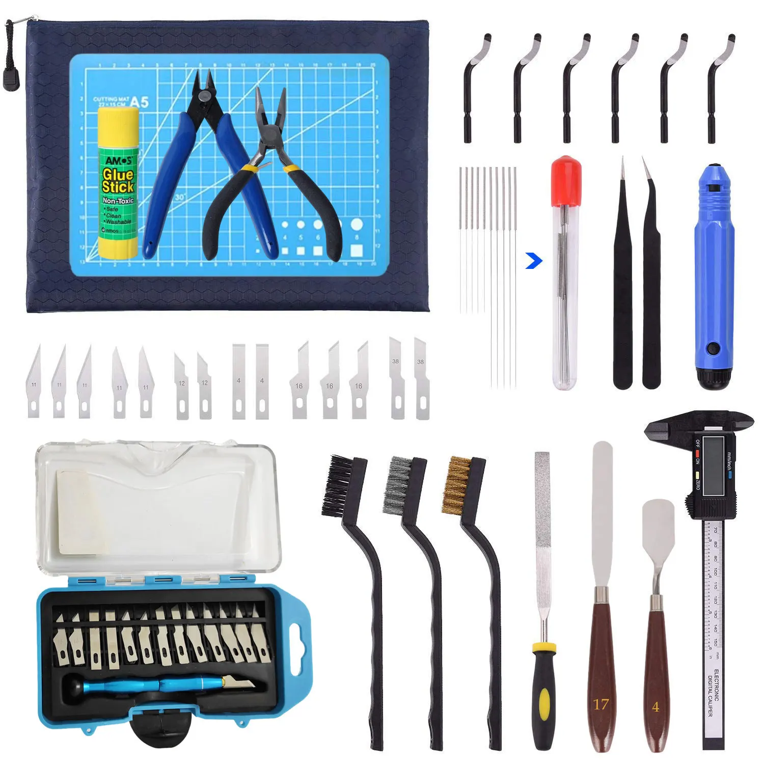 

45pcs 3D printer parts Includes Debur Tool Cleaning Removal Tools with Storage Bag PLA resin printer model