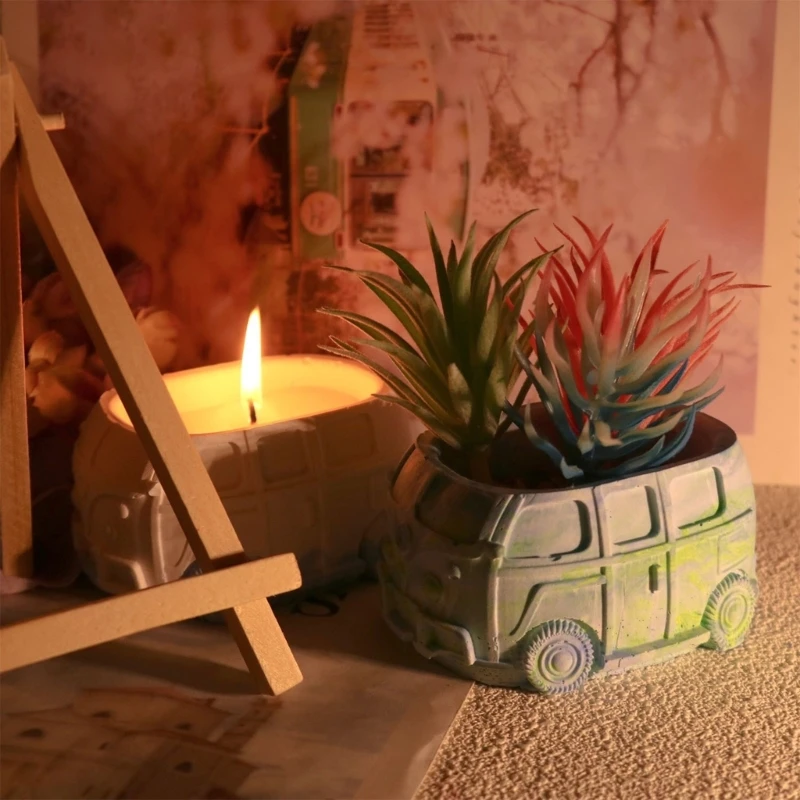 Простая в использовании силиконовая форма для автобусов и автомобилей цветочных