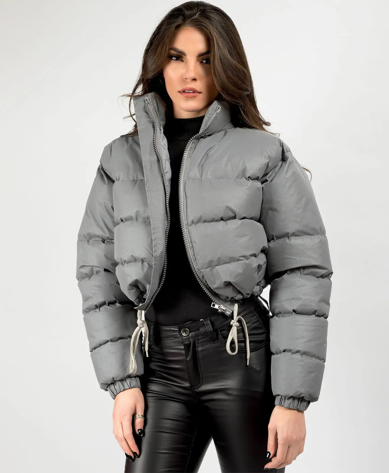 2023 Winter Collar Simple Casual Cotton-padded Jacket Joker Solid Color Ladies Short Bread Jacket