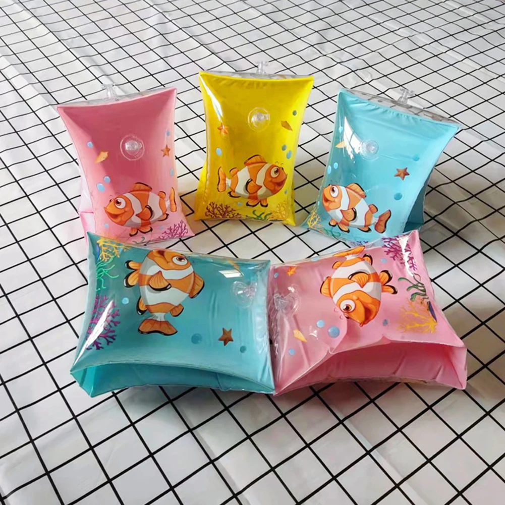 

2pcs Kids Adults Swimming Arm Ring Foldable Inflatable Swimming Armband Arm Float Air Sleeves Circle for Learning Swim Trainer