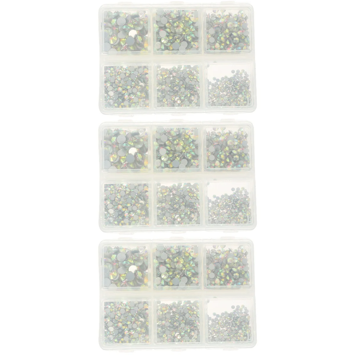 

3 Sets Shiny Nail Art Rhinestones Flatback Glass Charms Glass Rhinestones Kit for DIY Projects