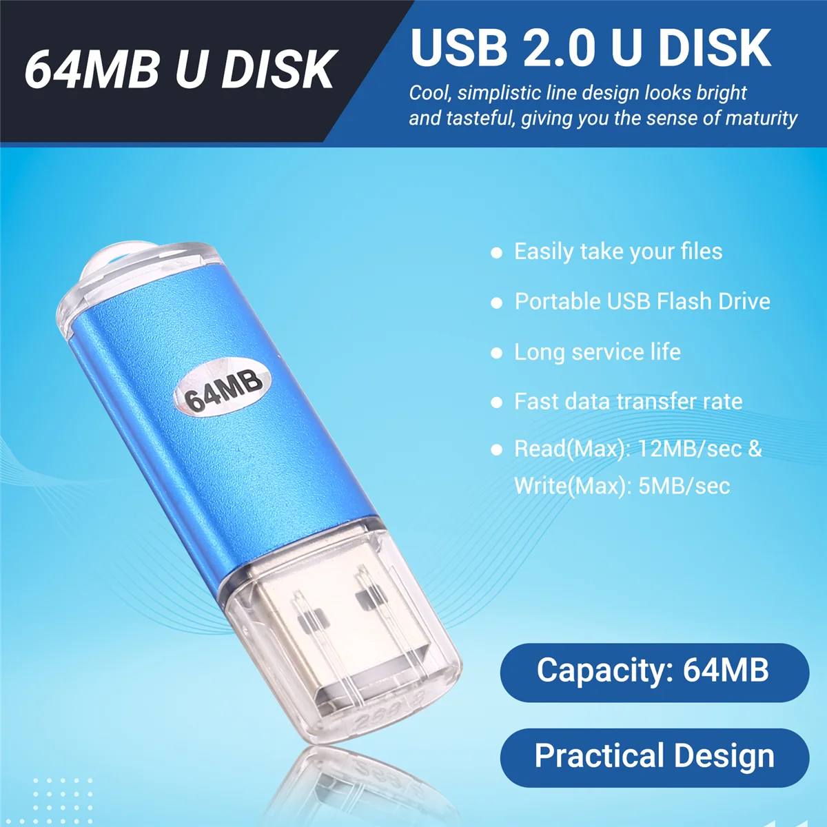 64 МБ USB 2.0 Флэш-накопитель для большого пальца ПК НОУТБУК