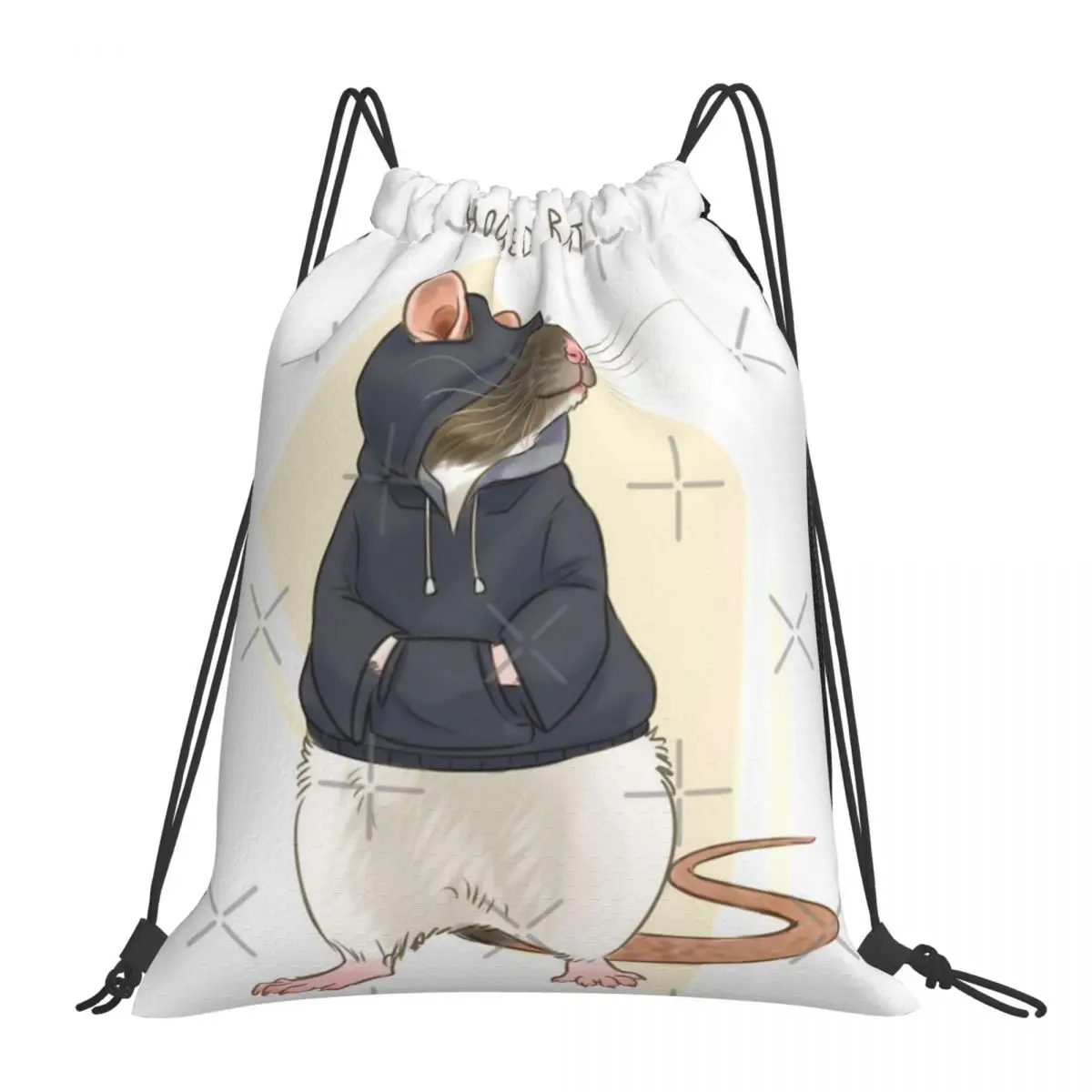 

Сумки на шнурке с капюшоном в виде крысы, рюкзаки, сумки, спортивная сумка, рюкзак, маленькая тканевая сумка с аниме