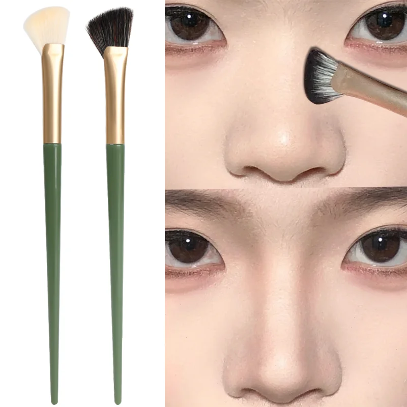 

Half Fan-shaped Nose Shadow Brush Soft Portable Angled Nose Contour Smudge Brushes Professional Highlighter Blush Make Up Tools