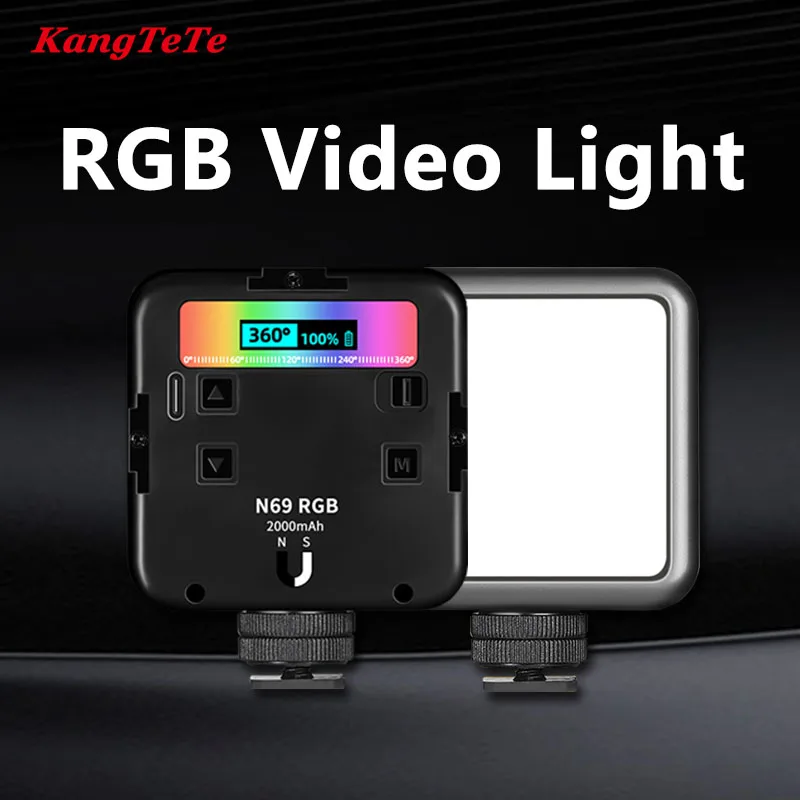 

Full Color RGB LED Video Light Mini LED Video Light Smartphone SLR Camera Rechargable Vlog Fill Light For Youtube Tik tok