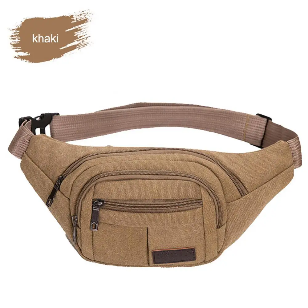 Canvas Cycling Waist Pack Breathable Practical Waist Bag Waterproof Tear Resistant Outdoor Accessory Canvas Bag High Density
