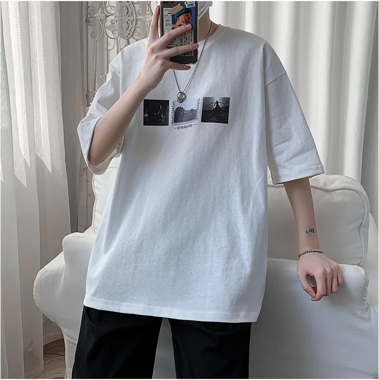 

2022 Summer New Cotton Male Tops Casual Short Sleeves Round neck T shirts Tops
