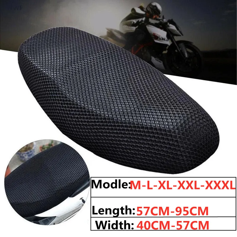 

Breathable Summer Cool 3D Mesh Motorcycle Moped Motorbike Scooter Seat Covers Cushion Anti-Slip Cover Grid Protection Pad Parts
