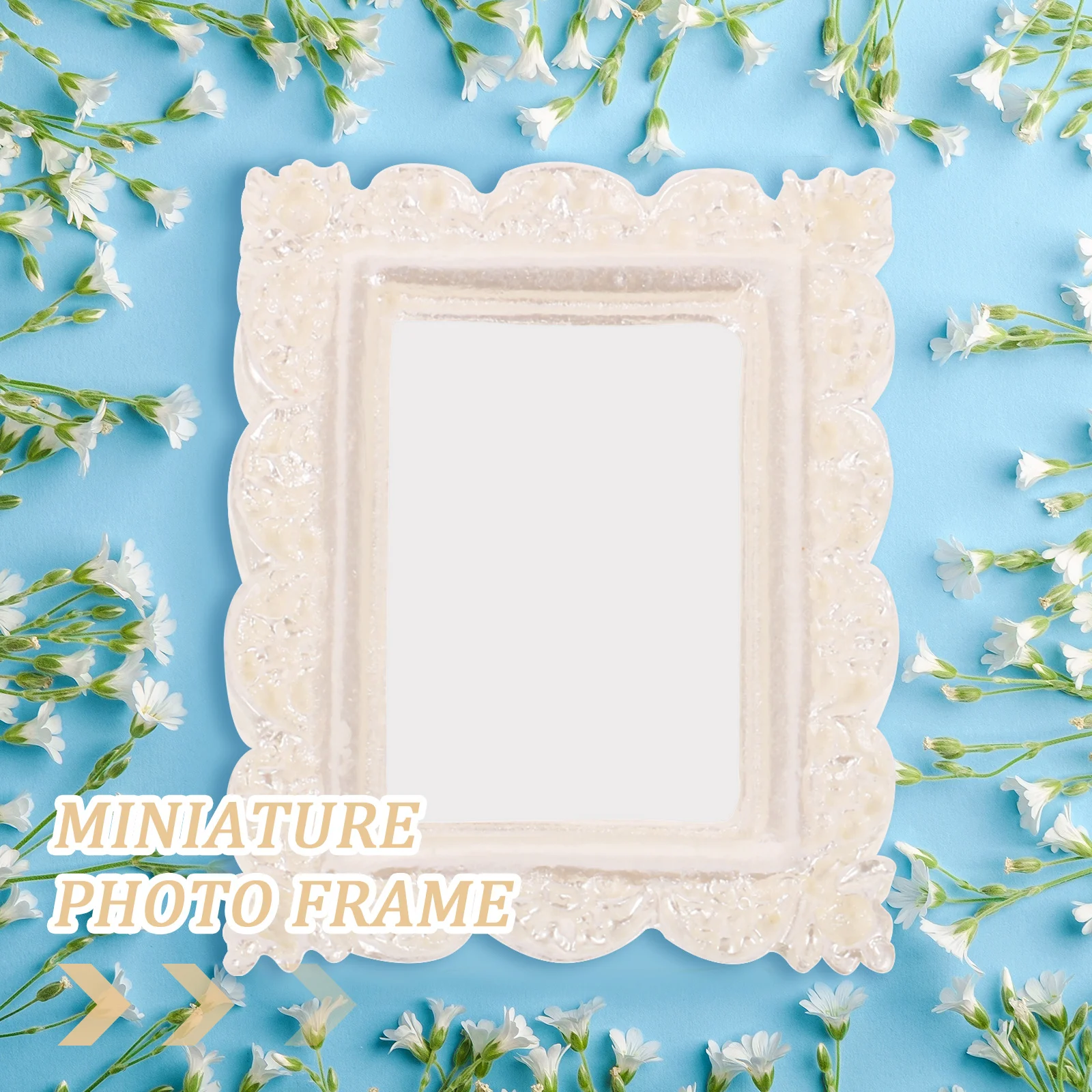 10 Pcs Collage Picture Frames Photo Ornaments Mini Props Retro Miniature Vintage White