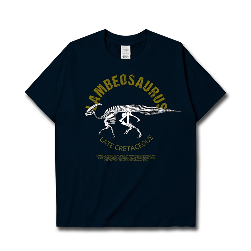 

Футболка мужская с изображением животных, ламбеозавра, кремового североамериканского дукбилда, гербивористого динозавра, Спортивная футб...