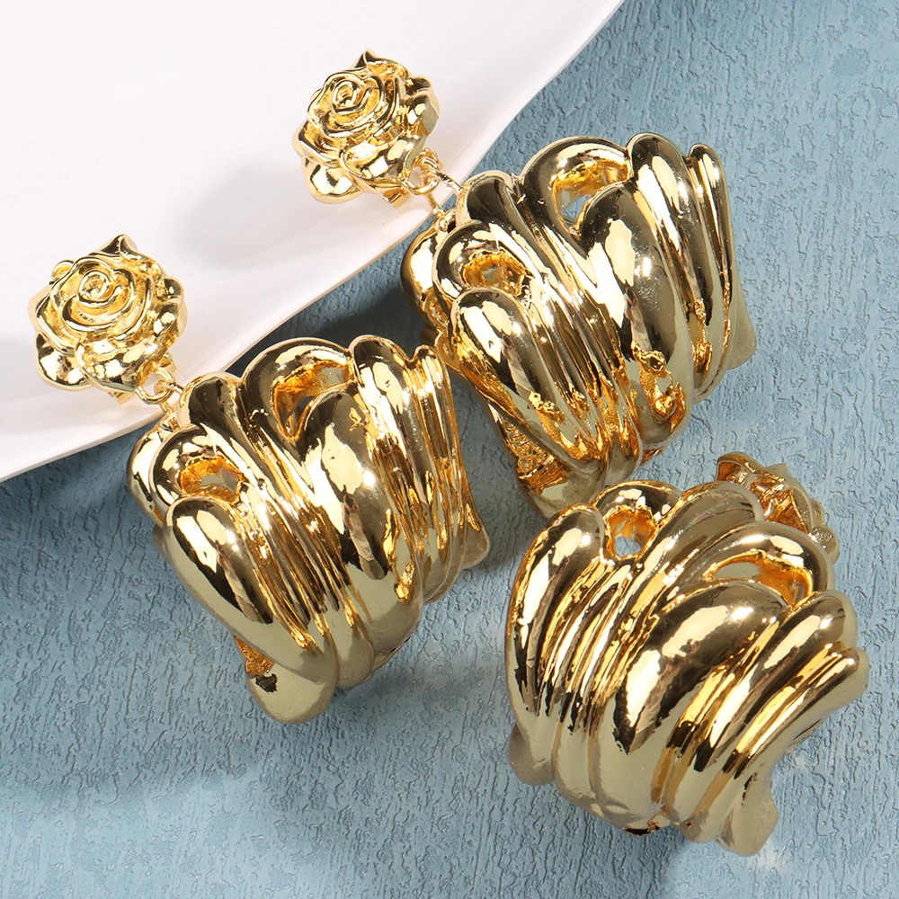 Комплект позолоченных ювелирных изделий из Дубая для женщин модные