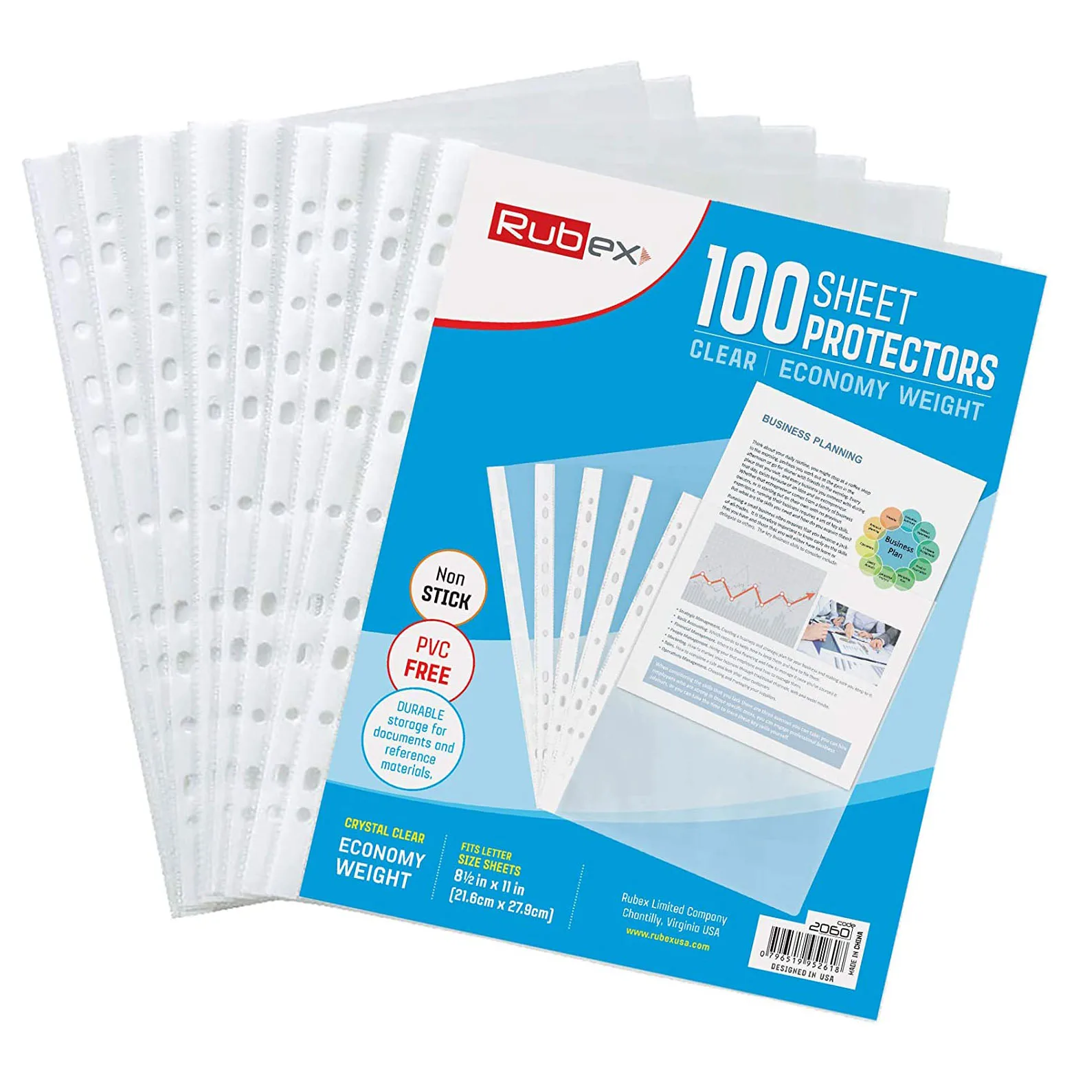 

100 листов, Прозрачные протекторы для листов с 11 отверстиями, вмещает листы 8,5x11 дюймов, 9,25x11,25 дюйма, безопасно для хранения документов и фотог...