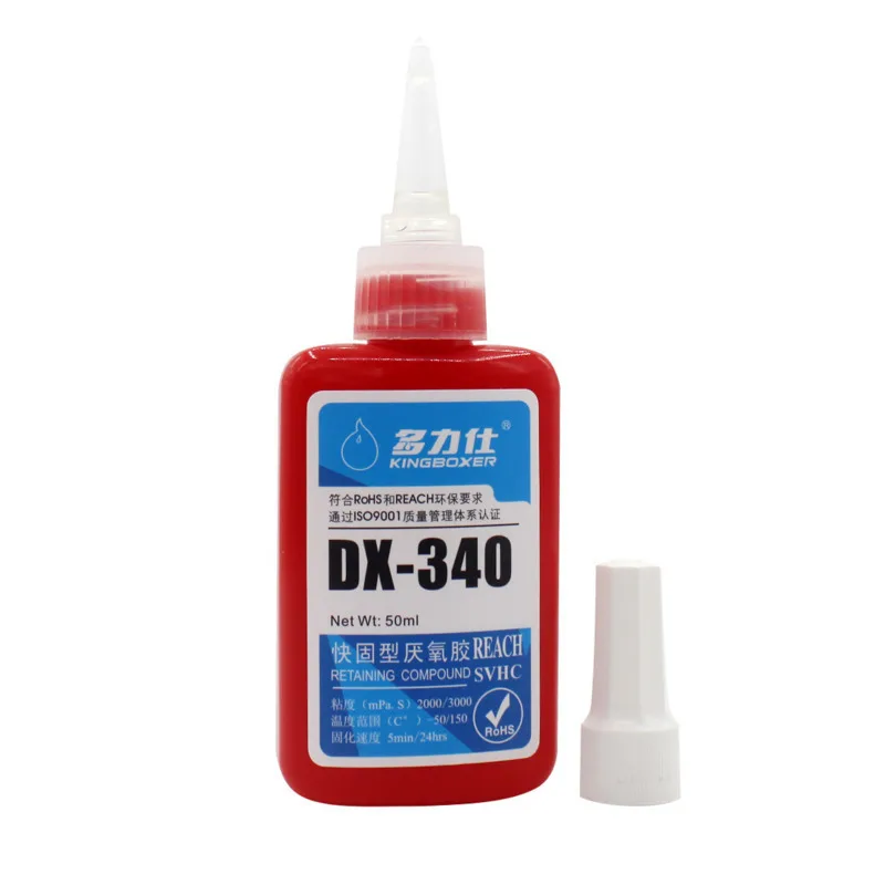 DX-340 Анаэробный винтовой клей Прочный противоскользящий крепежный фиксатор для