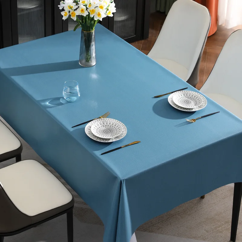 

Solid Color Hotel Elegant PVC Tablecloth Waterproof Oil-proof Tablecloth Rectangle Dining Party Table Cover