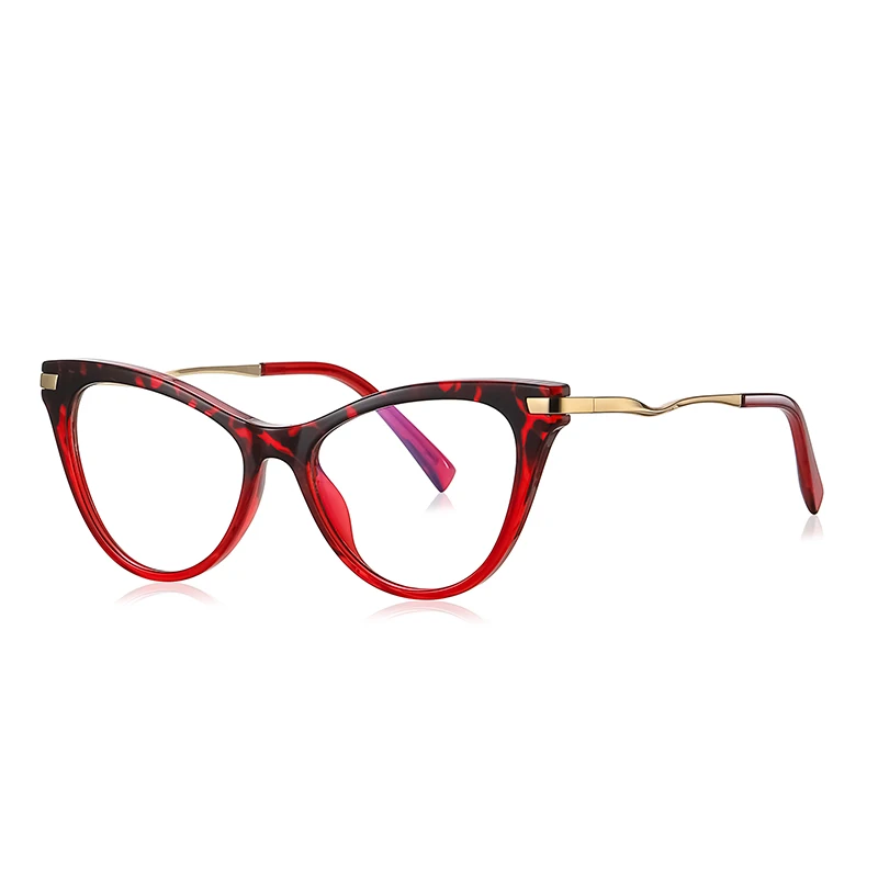 VCKA Cat Eye Myopia Glasses Anti Blue Light Women Fashion Custom Prescription Optical Eyewear Discoloration Frame -0.50 to -10