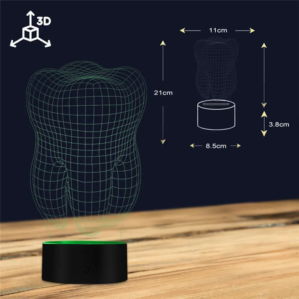Стоматологическая креативная светодиодная 3D градиентная декоративная лампа