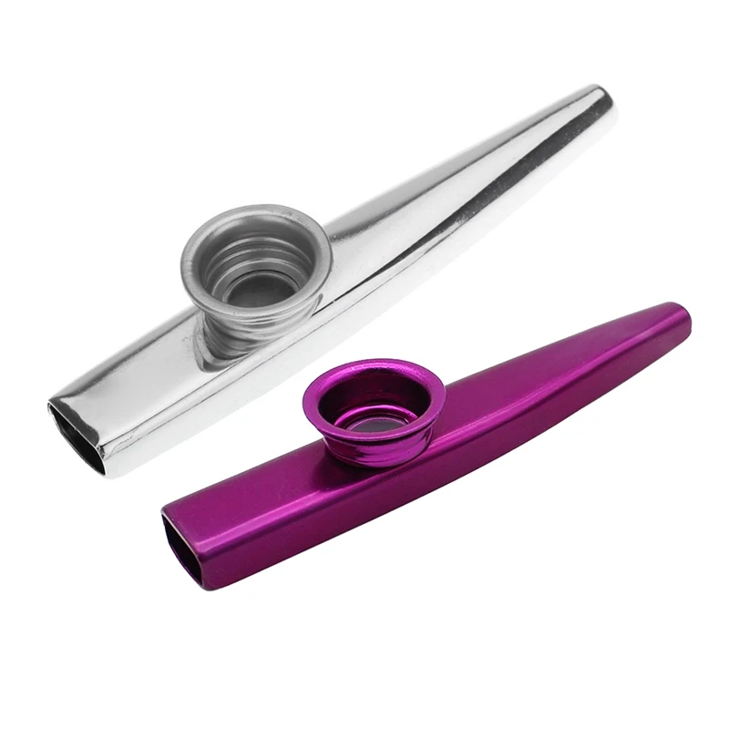 

Kazoo Aluminum Alloy Metal With 5 Pcs Gifts Flute Diaphragm For Children Music-Lovers, Purple & Silver(2 Set)