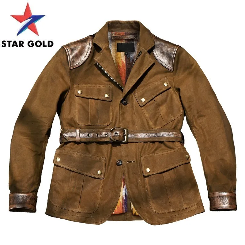 

Vintage Japan Style Men Motorcycle Jacket Designer Multi-pockets Patchwork Business Jackets High Quality Riding Short Coat