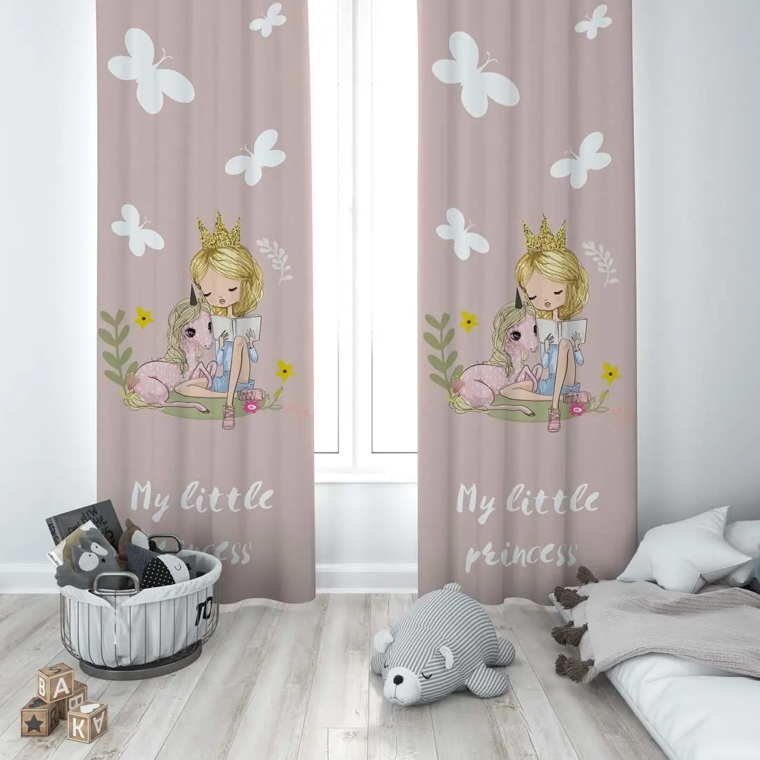 Симпатичная принцесса и единорог друг девочка детская комната специальный