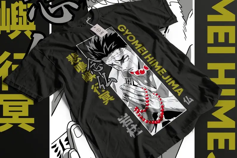 Himejima Gyoumei рок дышащая убийца демонов аниме Мерч печатная рубашка японская манга