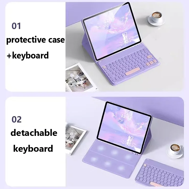 Для Lenovo Tab M11 Plus 11.5 2024 K11 B11 11 дюймов M10 Gen 3rd 10.6 P11 2nd Round CapkeyKeyboard Case