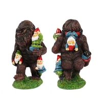 creative nordic gorillas eat little dwarf resin statues home garden dwarfs art decorative ornaments funny animal sculptures gift