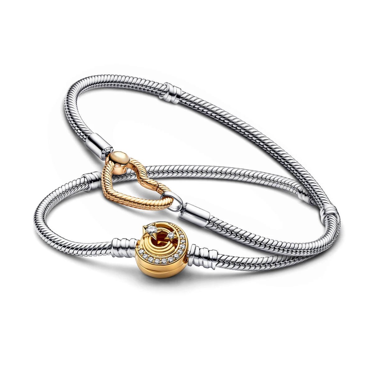 

2022 nova 925 Prata Coração corrente cobra osso pulseira adequado para Pandora original