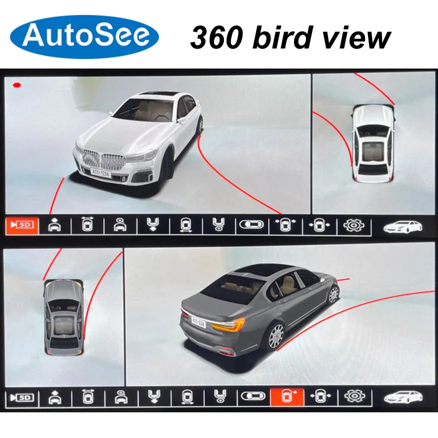 Подходит оригинальный OEM-монитор 2016-2018 для BMW 7 серии G11 G12 птичье глаза 360 камера 3D