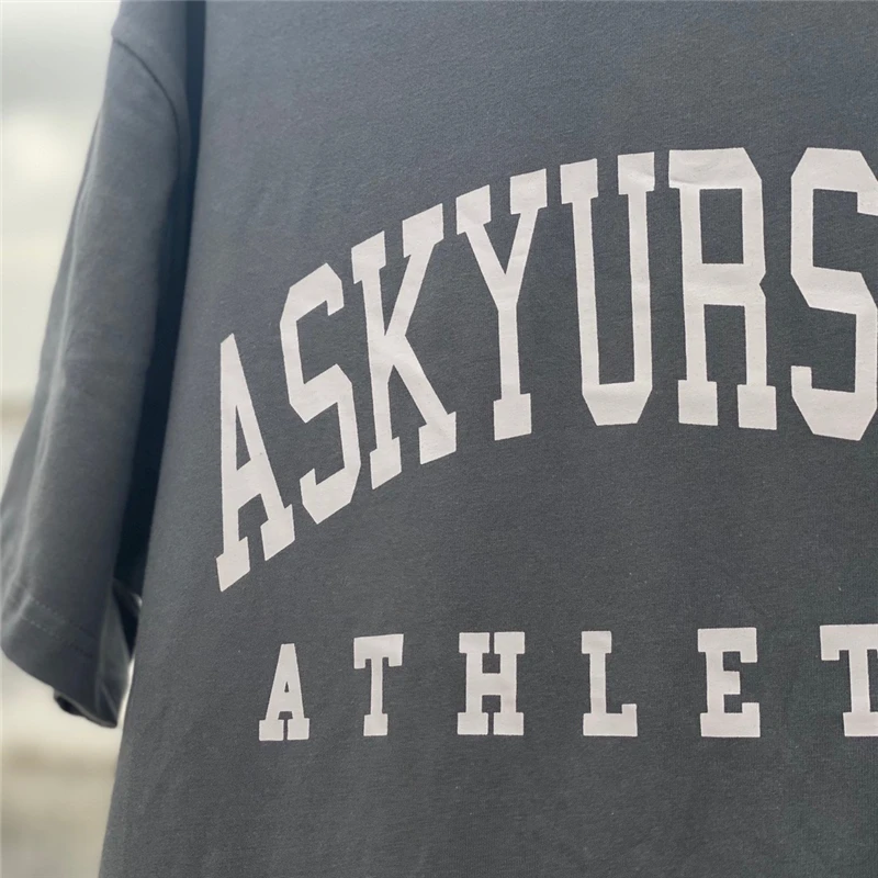 Футболка ASKYURSELF 22ss для мужчин и женщин тенниска оверсайз с надписью Old Street 1:1 |