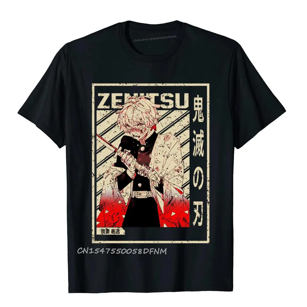 

Comfortable Classic Art Zenitsu Demon Slayer Boy Top T-Shirts Prevalent Premium Cotton T Shirt Hip Hop