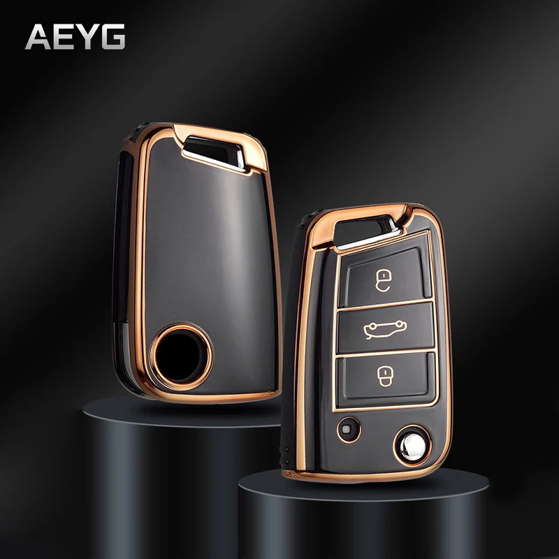 

TPU Car Key Case Cover For VW Volkswagen Golf 7 MK7 Tiguan MK2 For SEAT Ateca Leon FR 2 Ibiza For Skoda Octavia A7 Kodiaq Koroq