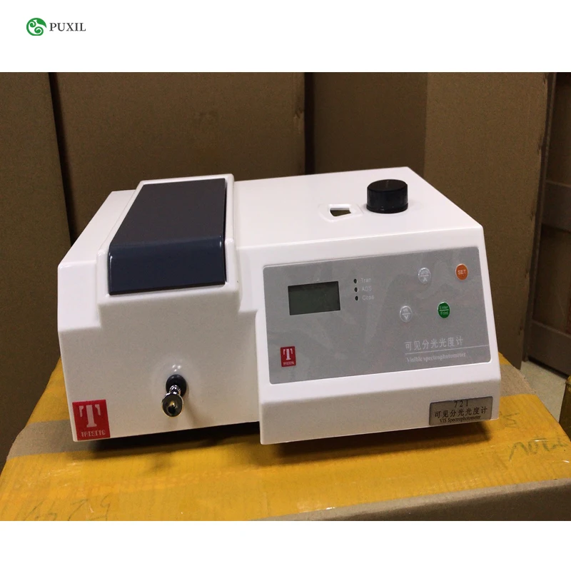 

721Visible Spectrometer Wavelength 325-1050nm UV Spectrophotometer Tester Precision UV-Vis Photometer with Analyser Cuvette Kit