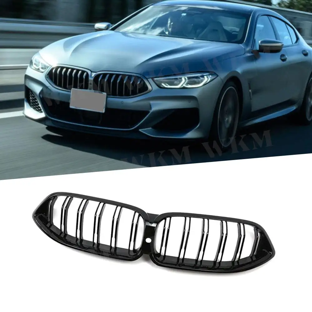 

ABS Front Bumper Double Line Grille Racing Grill Frame for BMW 8 Series G14 G15 G16 2019 + Car Bumper Front Grills Mash