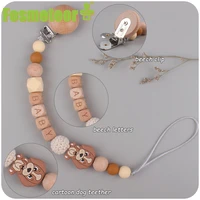 fosmeteor new baby products beech pacifier clip to appease the baby cartoon animal dog silicone pacifier to prevent the chain