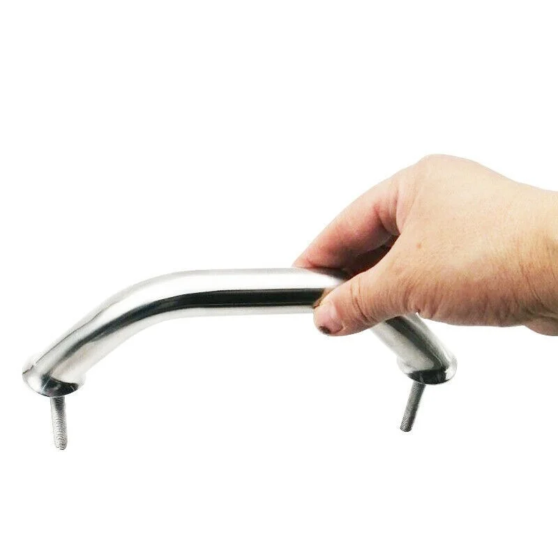 

8" Polished Grab Tube Handle Handrail Boat 316 Stainless Steel Marine Bathroom