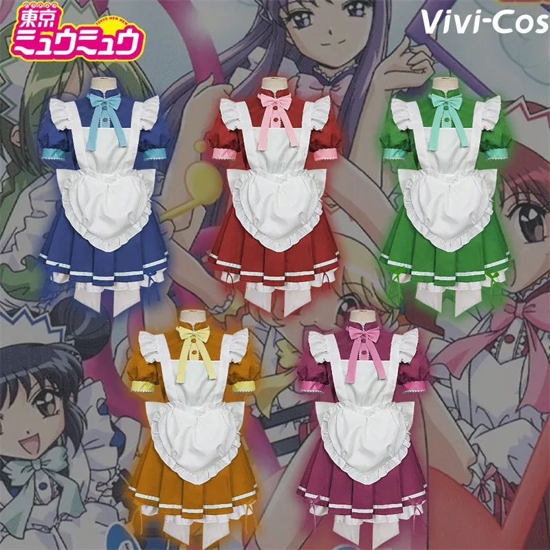 

Vivi-Cos аниме Токио Mew Momomiya Ichigo & Fuon Purin & Fujiwara Zakuro & Midorikawa Retasu милый косплей женские костюмы Новинка