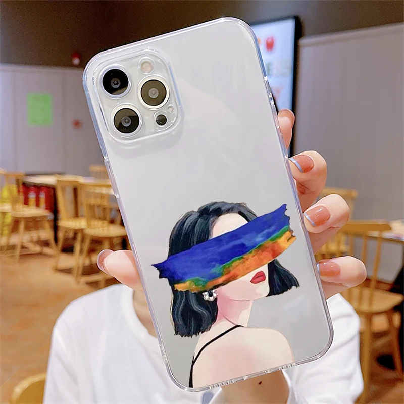 Красивый чехол для телефона с граффити девушек iPhone 11 12 13 Pro 14 Max Mini X XR XS 6 6S 7 8 Plus SE 2020
