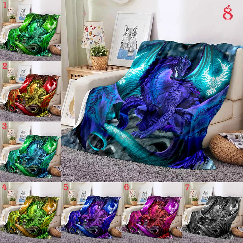 

Colorful Dragon Blanket Dragon Blanket Flannel Blanket Soft Fleece Throw Blankets Blanket for Bedroom Sofa Blanekt Tv одеяло