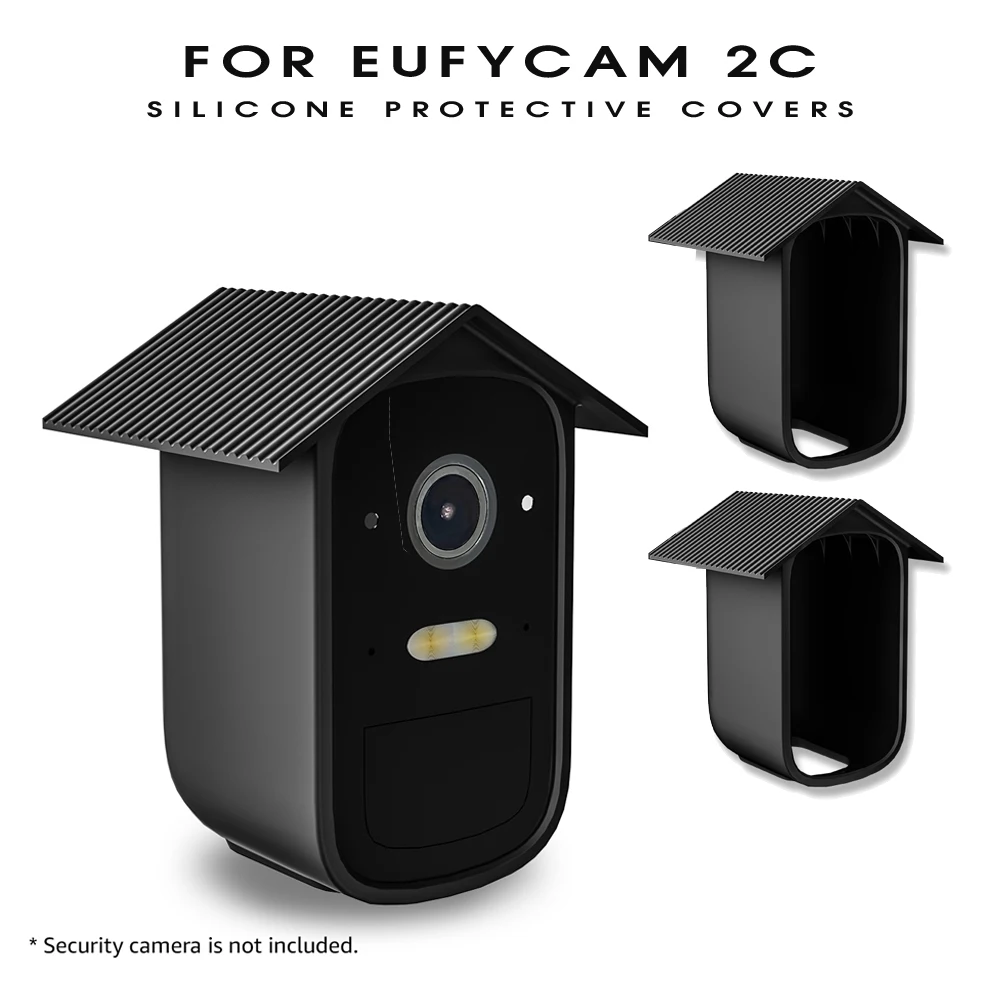 

2Pcs Silicone Protective Covers for eufyCam 2C Anti-Scratch Camera Protective Cover Security Camera Protection Case for Eufy-2C