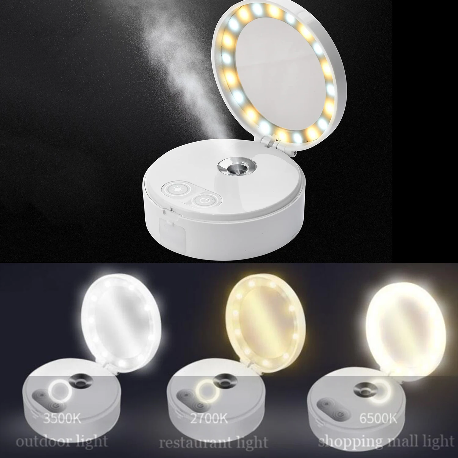 Многофункциональное умное зеркало для макияжа светильник кой нано-отпариватель