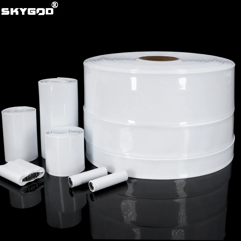 

1 ~ 20 м 18650 термоусадочная трубка из ПВХ, чехол для аккумуляторной батареи Lipo, белый, ширина 7 ~ 150 мм, кабельный рукав, литий-изолированная пленка, защита